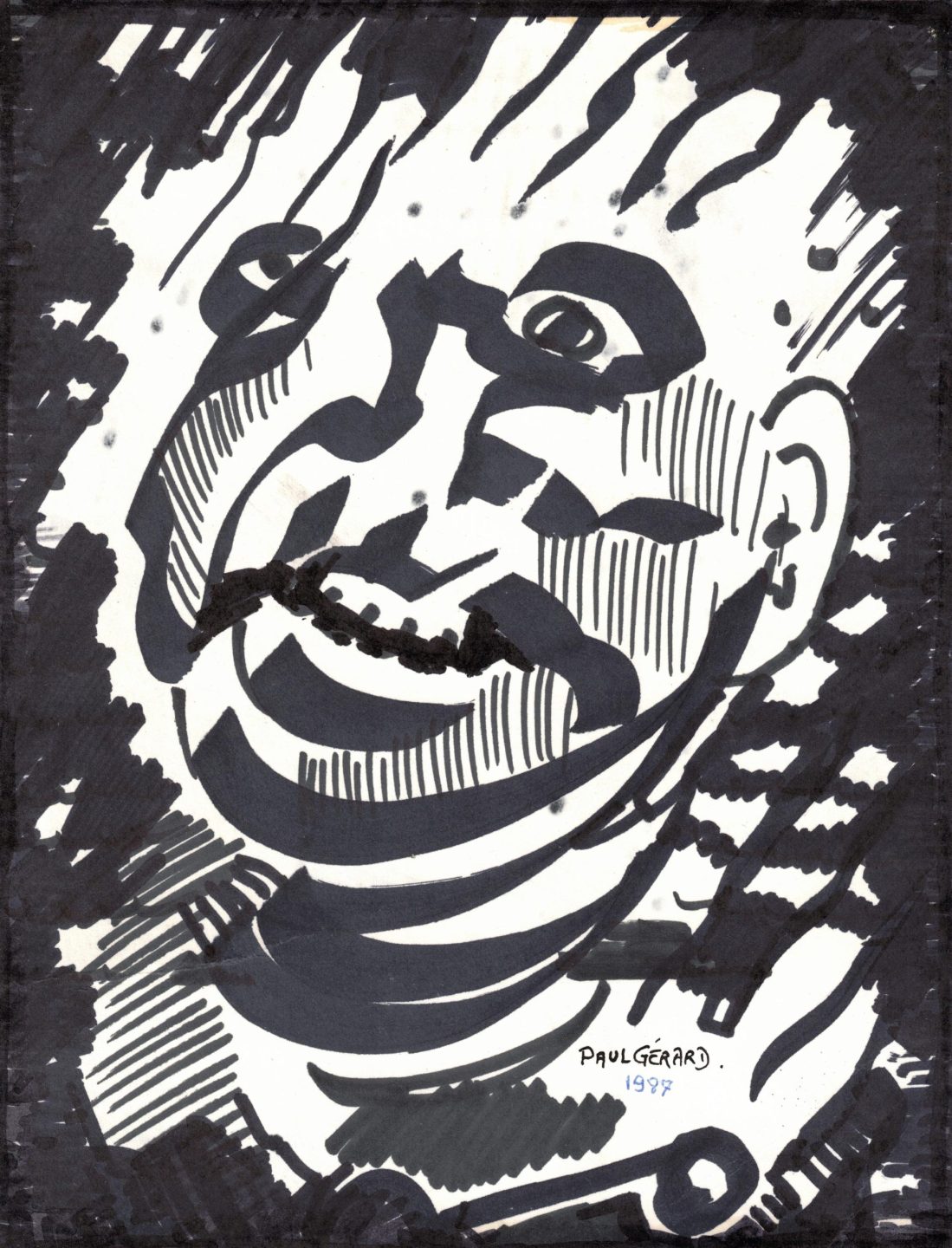 Croquis partiel pour la pièce « Le Naufrage du Titanic » de Hypothésart, Paul Gérard, 1987.
