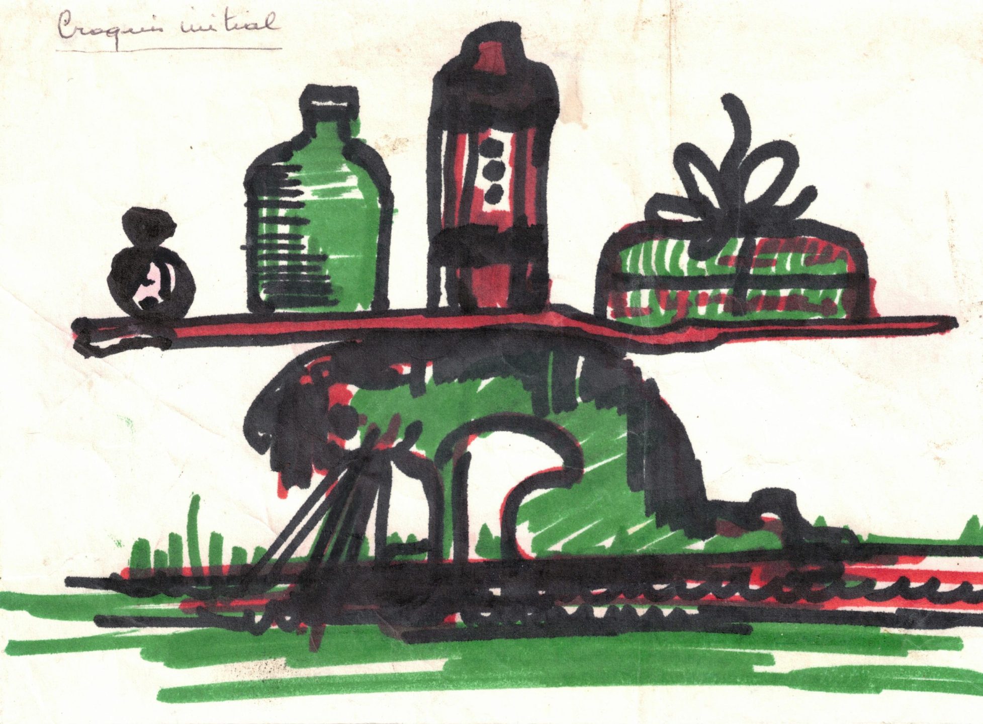 Croquis pour « Consommation » , Paul Gérard, 1981.
