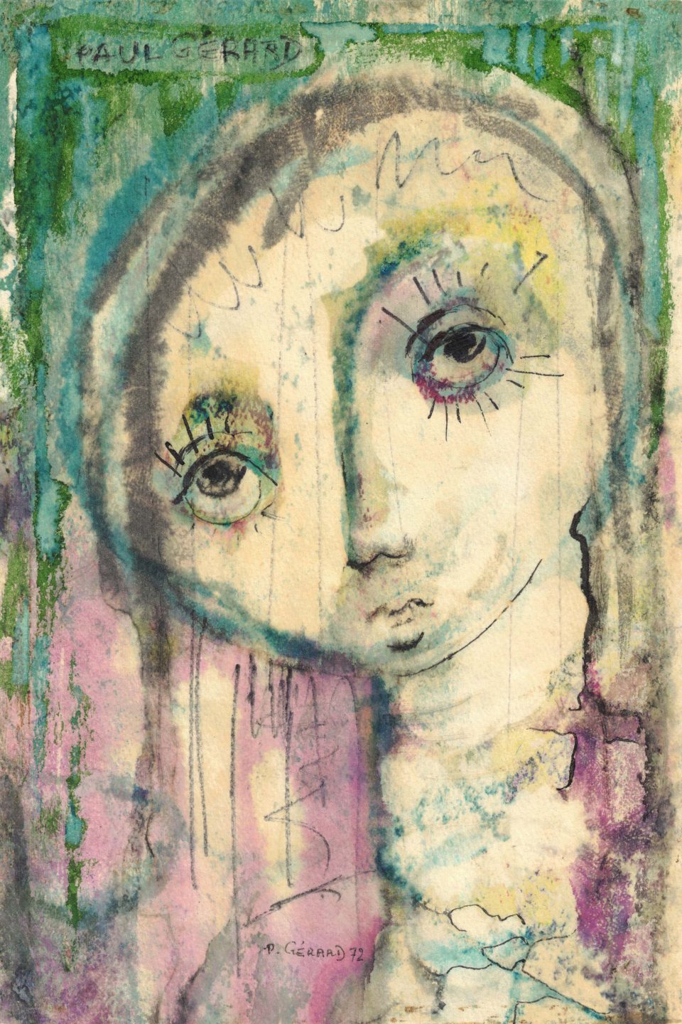 Sans titre (aquarelle 1, 1972), Paul Gérard, 1972.